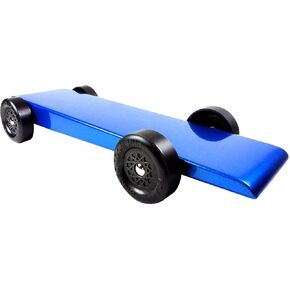 Pinewood Pro Pine Derby Car Kit with PRO Graphite - painted, weighted and ready to race - Blue Marlin