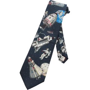 NASA Aerospace Space Shuttle Astronaut Moon Solar System Necktie Mens Neck Tie