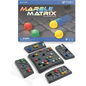 SimplyFun Marble Matrix - Educational Game to Practice Spatial Reasoning and Fine Motor Skills - Engaging Strategy Game for Kids Ages 7 & Up - 2 to 4 Players