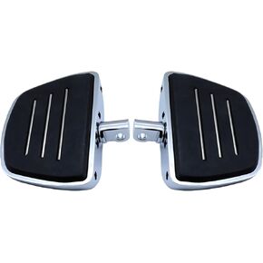 Motorcycle Mini Board Floorboards Footpegs Pedals Footrests Highway Pegs with Male Mount Adapters & Anti-Slip Rubber Universal for Harley Davidson Dyna Touring Dyna Suzuki Yamaha Triumph (Chrome)