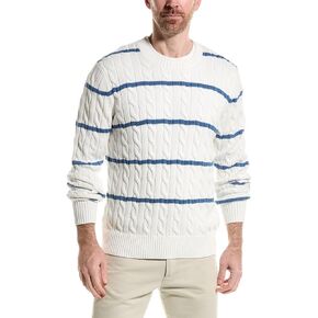 Brooks Brothers Mens Cableknit Gauge Cotton Crewneck Sweater,