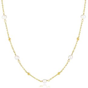 Gold Plated Pearl necklace for Women – Elegant & Versatile Jewelry for Everyday Wear & Special Occasions, Women’s Hypoallergenic Gold necklace