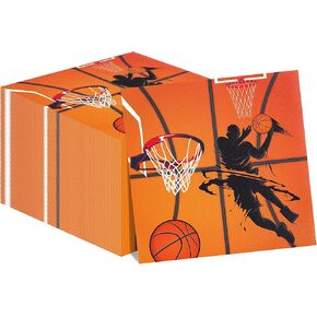Basketball Party Napkins, 40PCS Basketball Napkins Disposable, Basketball Player Party Supplies Birthday Decorations, Basketball Party Dinner Paper Napkins for Wedding, Theme Party, Birthday, 6.5 Inch