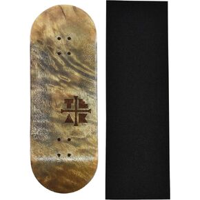 Prolific Wooden Fingerboard Deck, The Graham Cracker - 34mm x 97mm - Handmade, Pro Shape & Size - Five Plies of Wood Veneer - Includes Prolific Foam Tape - Teak Tuning