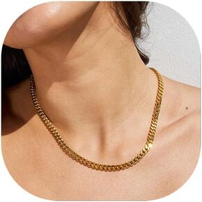 Gold Chain Necklace for Women 14K Chunky Gold Necklaces Cuban Link Rope Paperclip Square Rolo Chain Choker Dainty Trendy Fashion Necklaces Jewelry for Women Men