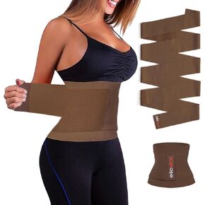 ellostar Waist Wrap Waist Trainer Tummy Control Band Waistline Bandage Body Shaper, Sweat Shapewear, Daily Use Workout Belt (Brown)