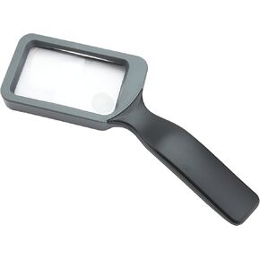 Carson HandHeld Series 2x Rectangular Handheld Magnifier with 6.5x Spot Lens for Reading, Hobby, Crafts, Inspection and Low Vision Tasks (JS-18)