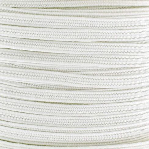 1/8" Width Skinny Elastic Band - Braided Cord - White 25 Yards - USA Warehouse in Saudi Arabia