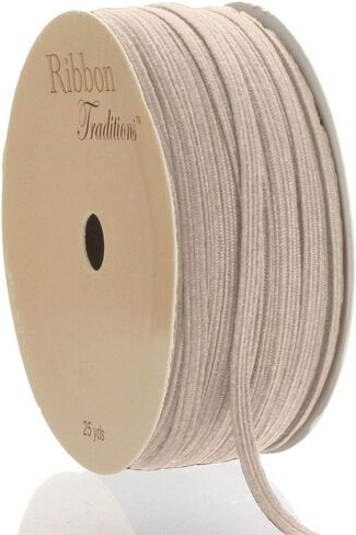 1/8" Width Skinny Elastic Band - Braided Cord - White 25 Yards - USA Warehouse in Saudi Arabia