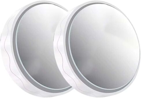 2PCS Car Suction-Cup Blind Spot Mirror, 2" Round HD Glass Convex 360° Wide Angle Rear View Mirror, Car Side Mirror with ABS Housing, Automotive Exterior Accessories for Car SUV Truck (Silver) in Saudi Arabia
