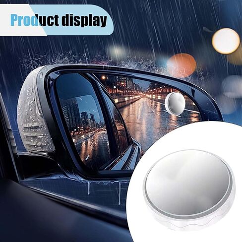 2PCS Car Suction-Cup Blind Spot Mirror, 2" Round HD Glass Convex 360° Wide Angle Rear View Mirror, Car Side Mirror with ABS Housing, Automotive Exterior Accessories for Car SUV Truck (Silver) in Saudi Arabia