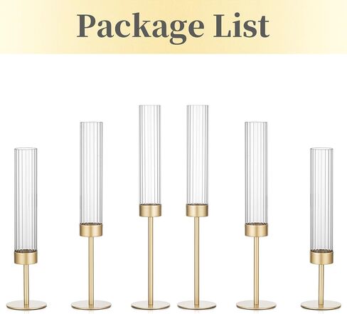 Hewory Gold Hurricane Candle Holders: Brass Candlestick Holders Set of 3 Tall Taper Candle Holders for Candlesticks Candle Sticks Holder Decor for Table Centerpiece Wedding Party Christmas Decorations in Kuwait