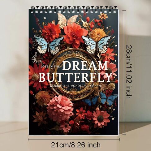 Thick Paper Butterfly Coloring Book for Adult Spiral Bound, 30 Pages One Sided Design Adult Coloring Book for Women Relaxation, Mindfulness Coloring Book for Adult Spiral Bound in Kuwait