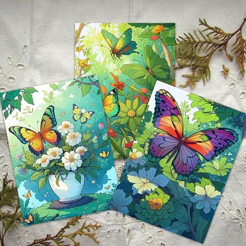 Thick Paper Butterfly Coloring Book for Adult Spiral Bound, 30 Pages One Sided Design Adult Coloring Book for Women Relaxation, Mindfulness Coloring Book for Adult Spiral Bound in Kuwait