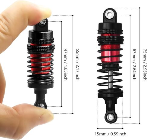 RC Shock Absorber Set 4pcs RC Dampers for Haiboxing 1/16 HBX16889 16890a 16889A 16889PRO RC Crawler Car (Red) in Saudi Arabia