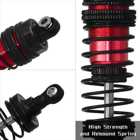 RC Shock Absorber Set 4pcs RC Dampers for Haiboxing 1/16 HBX16889 16890a 16889A 16889PRO RC Crawler Car (Red) in Saudi Arabia