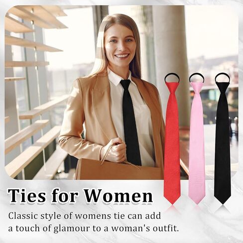 Womens Black Tie, Skinny Ties for Women Girls, Adjustable Uniform Necktie Bolo Neck Tie for School Business Accessory in Saudi Arabia