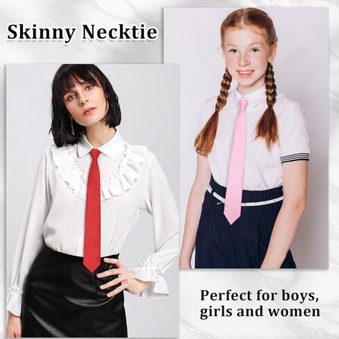 Womens Black Tie, Skinny Ties for Women Girls, Adjustable Uniform Necktie Bolo Neck Tie for School Business Accessory in Saudi Arabia