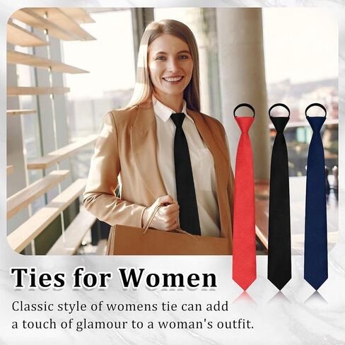 Womens Black Tie, Skinny Ties for Women Girls, Adjustable Uniform Necktie Bolo Neck Tie for School Business Accessory in Saudi Arabia