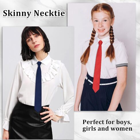Womens Black Tie, Skinny Ties for Women Girls, Adjustable Uniform Necktie Bolo Neck Tie for School Business Accessory in Saudi Arabia