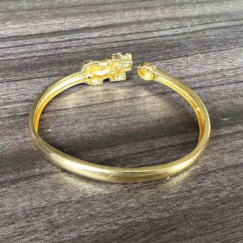 Fashion 18K Gold Plated Feng Shui Pi Xiu Open Cuff Bracelet in Saudi Arabia
