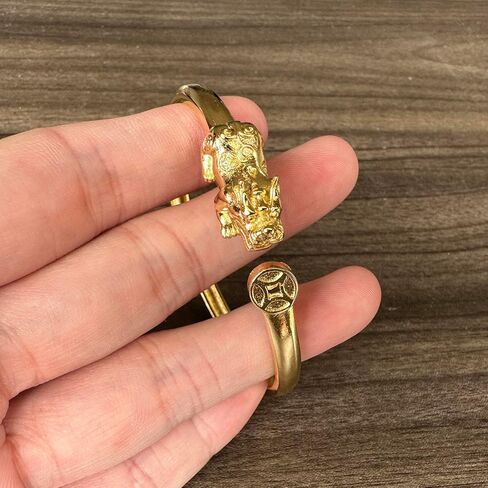 Fashion 18K Gold Plated Feng Shui Pi Xiu Open Cuff Bracelet in Saudi Arabia