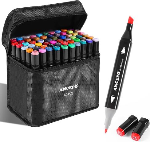 80 Colors Alcohol Markers Set, Art Markers for Adults Brush Tip, Fine Tip Coloring Markers for Kids in Saudi Arabia