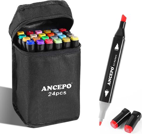 80 Colors Alcohol Markers Set, Art Markers for Adults Brush Tip, Fine Tip Coloring Markers for Kids in Saudi Arabia