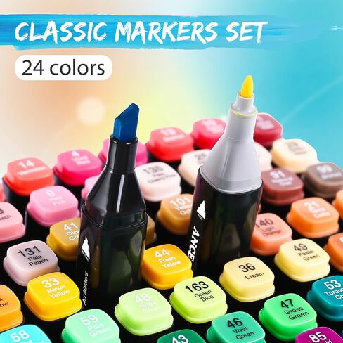 80 Colors Alcohol Markers Set, Art Markers for Adults Brush Tip, Fine Tip Coloring Markers for Kids in Saudi Arabia