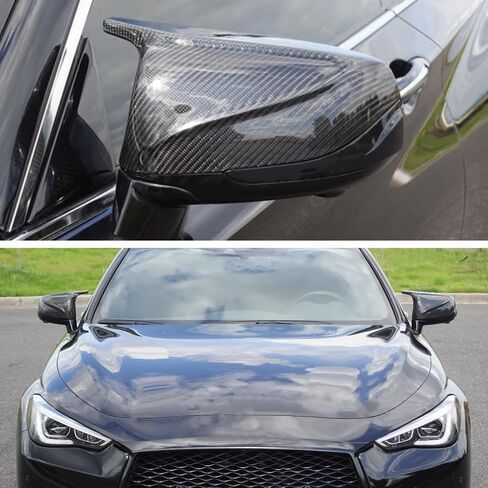 AeroBon Prepreg Dry Carbon Fiber Side Mirror Cover Compatible with Infiniti 2017-2023 Q60 Mirror Caps (Add-On Style) in Kuwait