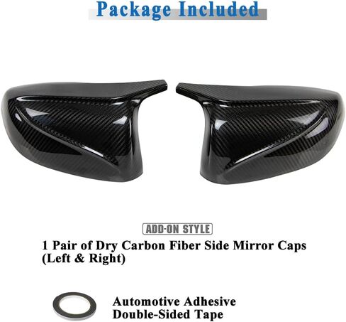 AeroBon Prepreg Dry Carbon Fiber Side Mirror Cover Compatible with Infiniti 2017-2023 Q60 Mirror Caps (Add-On Style) in Kuwait