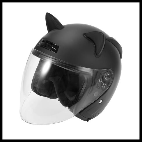 2pcs Cat Ears Style Attachments Helmet Decoration Accessories Self Adhesive Universal Helmet Cover Sticker for Motorcycle Bicycle Scooter Black TPU Replacement Durable Material in Saudi Arabia