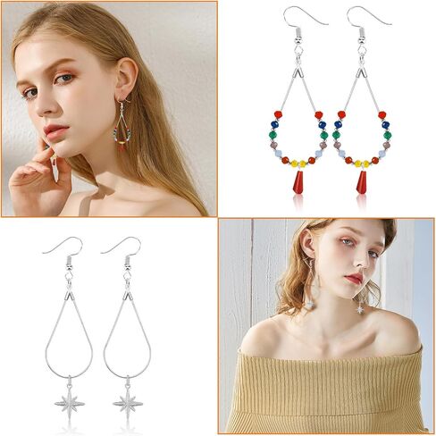 380pcs Hypoallergenic Earring Making Kit, Jewelry Making Earrings Supplies with Teardrop Round Beading Hoop,Earring Hooks,Jump Rings,Earring Backs for DIY Earring Craft(2 Colors, 2 Sizes) in Kuwait