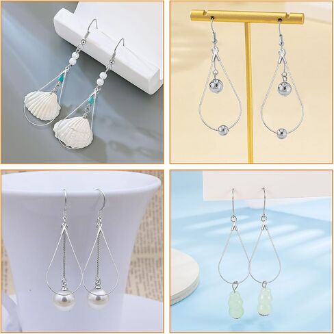 380pcs Hypoallergenic Earring Making Kit, Jewelry Making Earrings Supplies with Teardrop Round Beading Hoop,Earring Hooks,Jump Rings,Earring Backs for DIY Earring Craft(2 Colors, 2 Sizes) in Kuwait