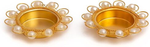 مجموعة من 2 ديكور ديوالي دياس T ضوء Tealight حامل شموع نذرية بدون شمع أضواء مصباح ديوالي الهدايا والديكورات ديكور احتفالي Deepawali Puja لهجات ديكور المنزل الاحتفالية in Kuwait