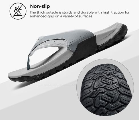 صنادل رجالية تدعم قوس القدم للمشي، صنادل رفيعة مريحة ومتينة للاستخدام في الهواء الطلق للرجال، صنادل شاطئ صيفية غير قابلة للانزلاق in Kuwait