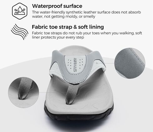 صنادل رجالية تدعم قوس القدم للمشي، صنادل رفيعة مريحة ومتينة للاستخدام في الهواء الطلق للرجال، صنادل شاطئ صيفية غير قابلة للانزلاق in Kuwait
