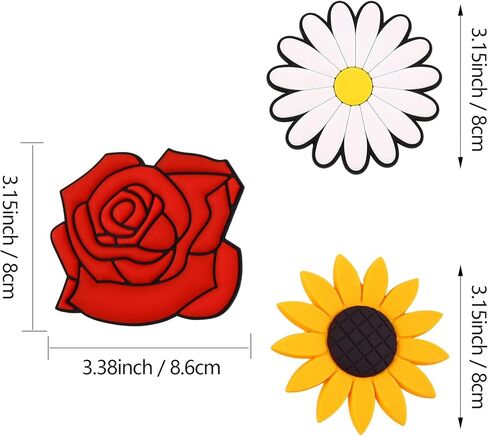 إكسسوارات زهور ساحرة لحقيبة بوج وحقيبة سيمبلي ساوثرن، 3 قطع مختلفة من ملحقات الديكور لحقيبة الشاطئ المطاطية in Kuwait
