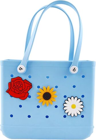 إكسسوارات زهور ساحرة لحقيبة بوج وحقيبة سيمبلي ساوثرن، 3 قطع مختلفة من ملحقات الديكور لحقيبة الشاطئ المطاطية in Kuwait