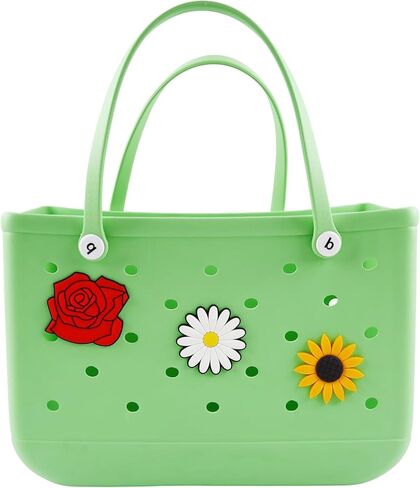 إكسسوارات زهور ساحرة لحقيبة بوج وحقيبة سيمبلي ساوثرن، 3 قطع مختلفة من ملحقات الديكور لحقيبة الشاطئ المطاطية in Kuwait