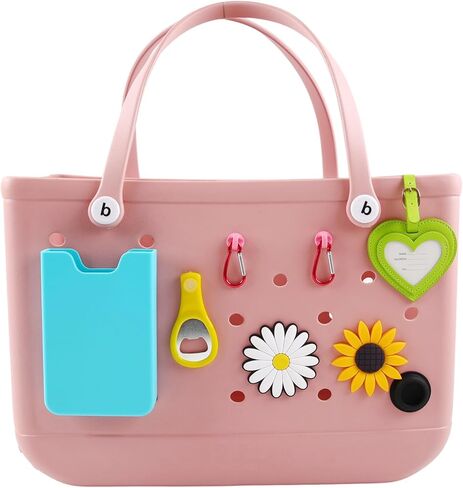 إكسسوارات زهور ساحرة لحقيبة بوج وحقيبة سيمبلي ساوثرن، 3 قطع مختلفة من ملحقات الديكور لحقيبة الشاطئ المطاطية in Kuwait