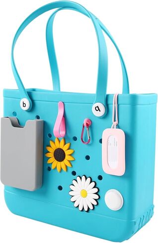 إكسسوارات زهور ساحرة لحقيبة بوج وحقيبة سيمبلي ساوثرن، 3 قطع مختلفة من ملحقات الديكور لحقيبة الشاطئ المطاطية in Kuwait