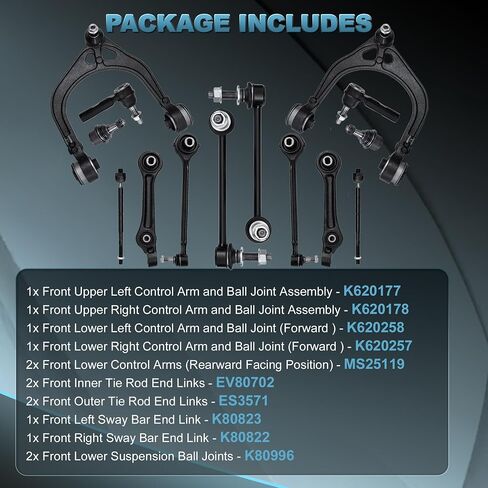 14 Pcs Front Suspension Upper/Lower Control Arm Ball Joints Set Compatible for 2005-2010 Chrysler 300/2005-2010 Dodge Challenger/Charger/Magnum(RWD/2WD Models Only) in Saudi Arabia