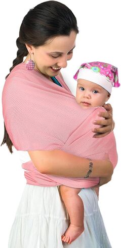 Blue Water Baby Carrier Wrap Sling for Summer Pool Water Adventures | Lightweight Breathable Mesh, Dry Fast, Supersoft, Adjustable Shoulder for Customizable Comfort, for Newborn Infant to Toddler in Saudi Arabia