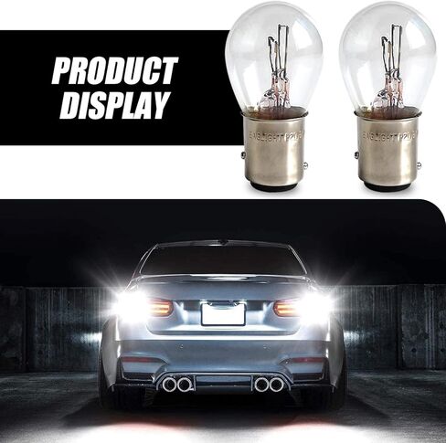 10 PCS Car 1157 Halogen Brake Light, 2.06" x 1.04" P21/5W S25 BAY15D High and Low Foot Super Bright Stable Filament Bulb, Long Life Plug and Play Bulb Replacement, Universal for Cars (White) in Kuwait
