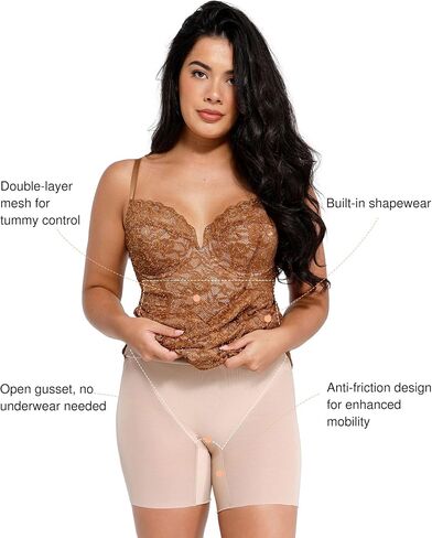 Popilush Lace Corset Dress with Built in Shapewear Formal Cocktail Dresses for Women Deep V Neck Side Slit Bodycon Midi Dress in Kuwait