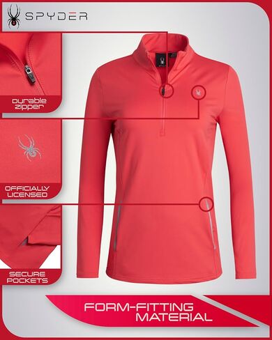 Spyder Women's Sweater - Quarter Zip Stretch Knit Performance Sweaters for Women - Cozy Athletic Women's Sweatshirts (S-XL) in Saudi Arabia
