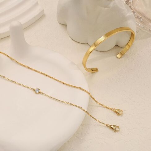 Gold Bracelets for Women Trendy, 14K Gold Cuff Bracelets for Women Stackable Tennis Bracelets for Women Non Tarnish Bracelet Set Gold Jewelry for Women in Saudi Arabia