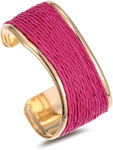 Raffia Irregular Wave Cuff Bracelet for Women, Chunky Bangle Wide Open Cuff Bangle Statement Bracelet in Saudi Arabia