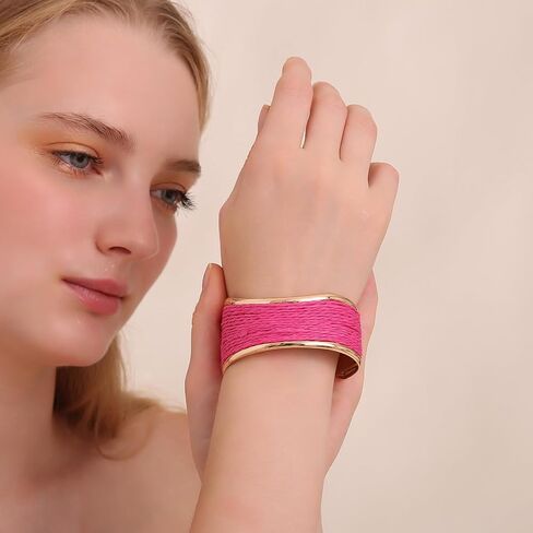 Raffia Irregular Wave Cuff Bracelet for Women, Chunky Bangle Wide Open Cuff Bangle Statement Bracelet in Saudi Arabia